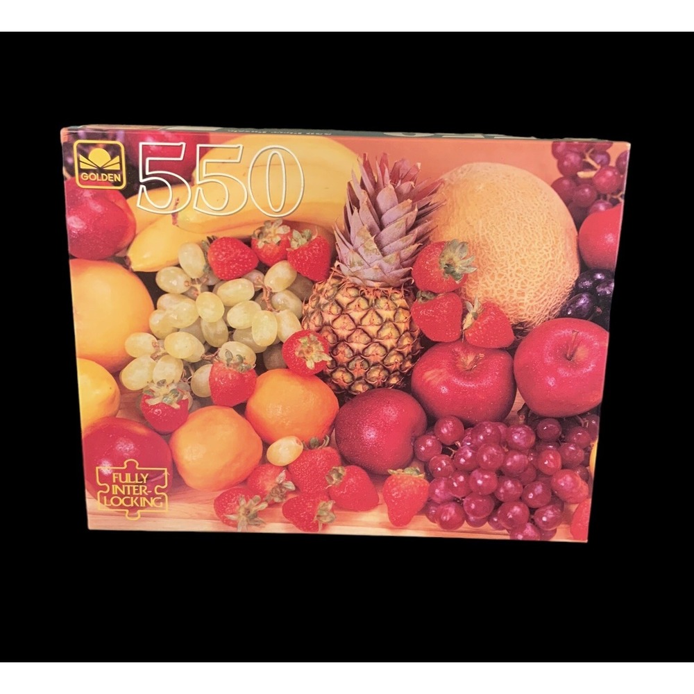 Golden Puzzles Fruitful Harvest 550PCs 18" X 15.5" Made In The USA